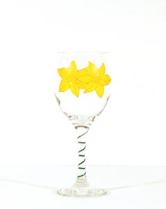 Daffodil (Double Daff) Wine Glass - UK Postage - Crafty Dog Cymru